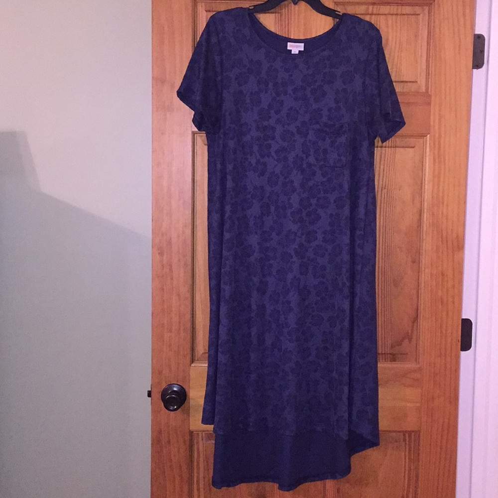 LuLaRoe Carly XL Printed Navy